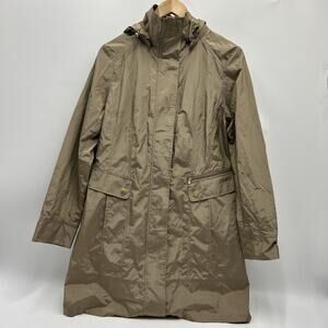 COLE HAAN Women's Camel Light Weight Zip Front Windbreaker Jacket Size MEDIUM